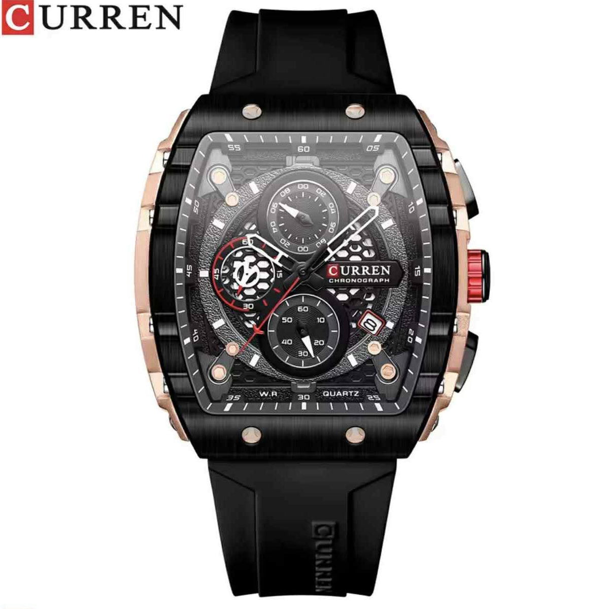 Racer skeleton chronograph watch in Black Rose Gold