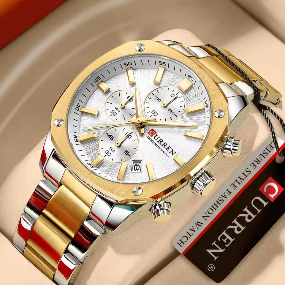 Regal two-tone steel chronograph watch in Gold Silver