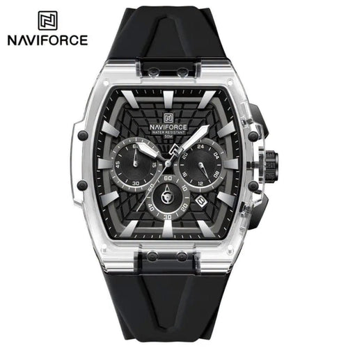 Eclipse chronograph watch in Silver Black
