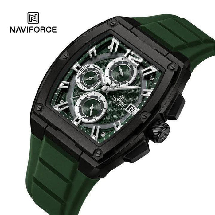 Apex tonneau chronograph watch in Forest Green