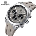 Meridian silver chronograph watch in Taupe Grey