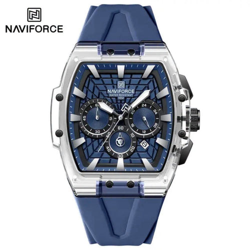 Eclipse chronograph watch in Silver Navy