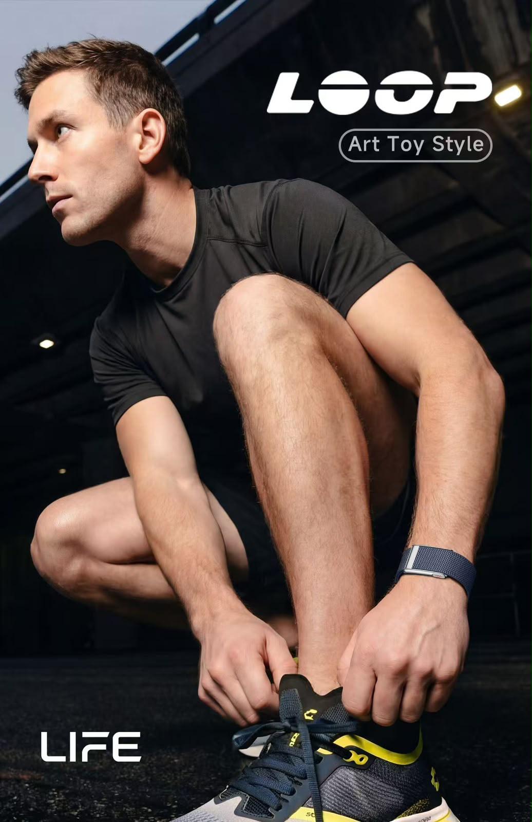 Black Loop fitness band, additional angle 2