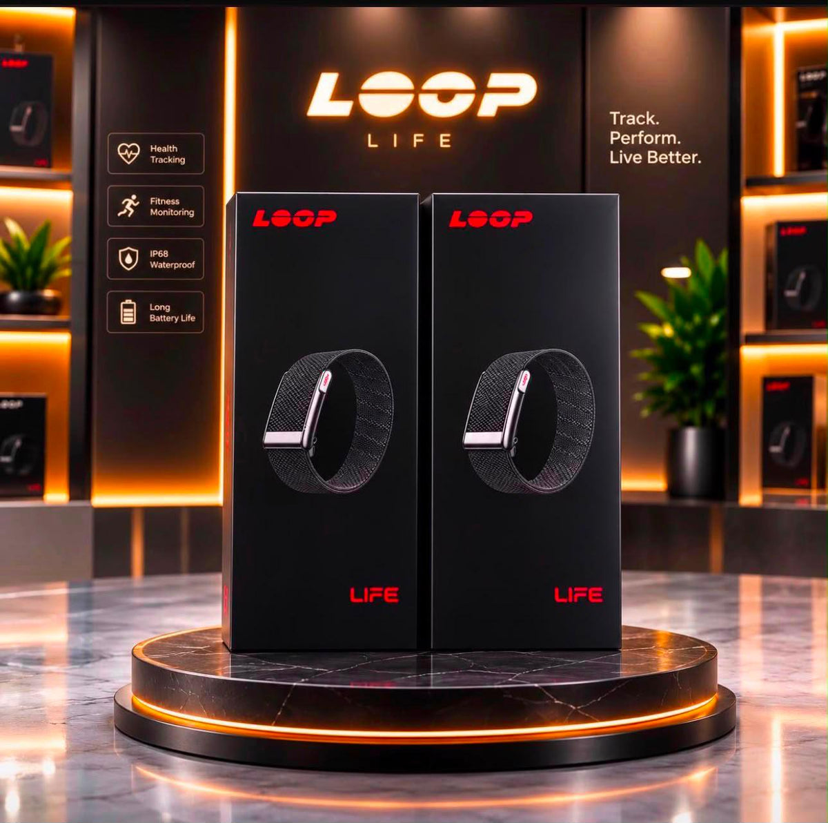 Black Loop fitness band, additional angle 5